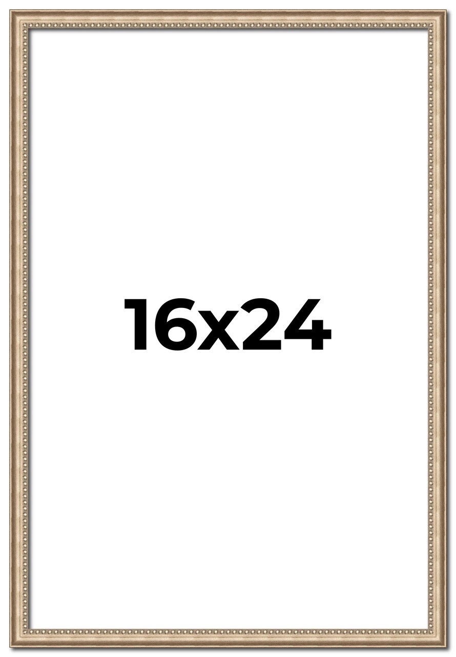 16x24 Minimalist Silver Picture Frame - UV Acrylic, Foam Board Backing, Hanging Hardware